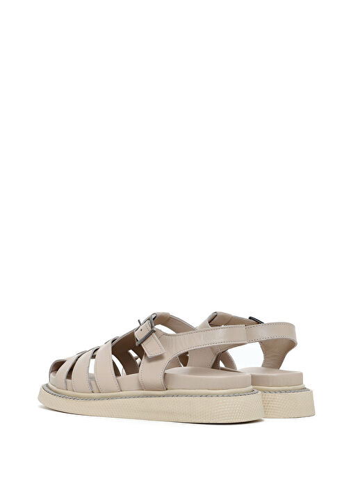 Kadın Vizon Bantlı Deri Comfort Sandalet 25SFD300418 - Görsel 6