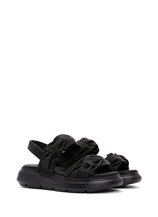 Kadın Siyah Kalın Tabanlı Sandalet 25SFE485018 - Görsel 4