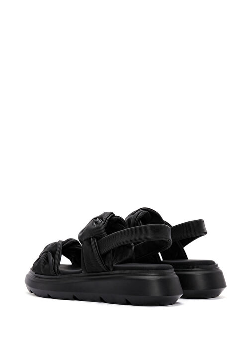 Kadın Siyah Kalın Tabanlı Sandalet 25SFE485018 - Görsel 6