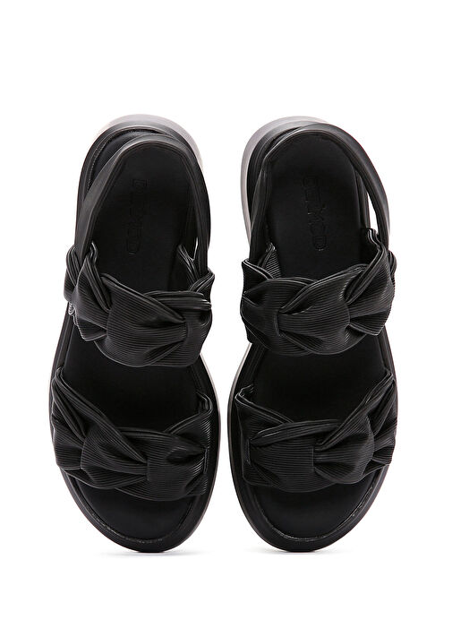 Kadın Siyah Kalın Tabanlı Sandalet 25SFE485018 - Görsel 8