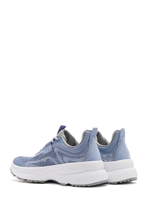Kadın Mavi Bağcıklı Kalın Tabanlı Kumaş Sneaker 25SFE48576F - Görsel 6