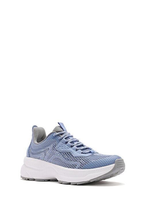 Kadın Mavi Bağcıklı Kalın Tabanlı Kumaş Sneaker 25SFE48576F - Görsel 7