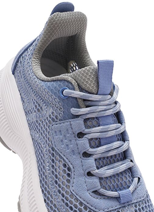Kadın Mavi Bağcıklı Kalın Tabanlı Kumaş Sneaker 25SFE48576F - Görsel 9