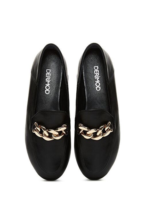 Derimod Derimod Kadın Siyah Deri Maskülen Loafer 25SFD290118 | Boyner Siyah - 3. görsel