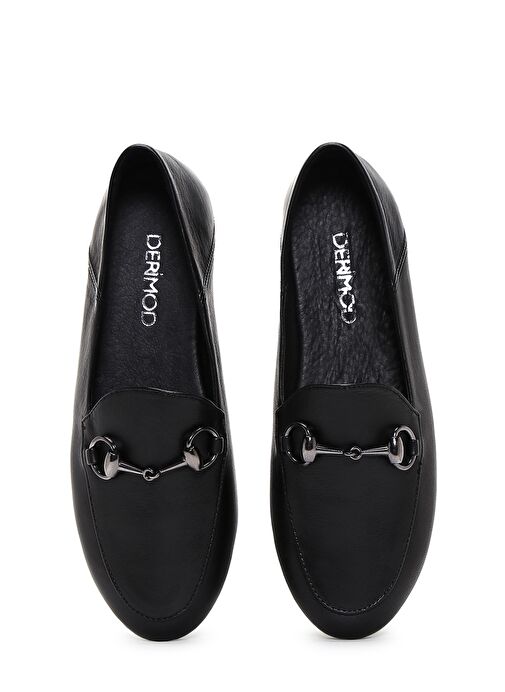 Derimod Derimod Kadın Siyah Deri Maskülen Loafer 25SFD290218 | Boyner Siyah - 7. görsel