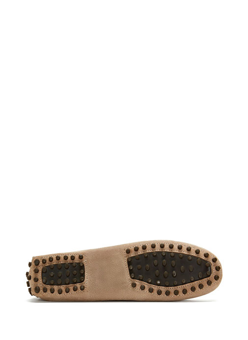 Kadın Bej Süet Deri Penny Loafer 25SFD290310 - Görsel 5