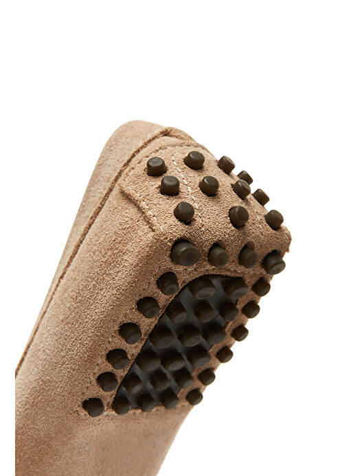 Kadın Bej Süet Deri Penny Loafer 25SFD290310 - Görsel 8