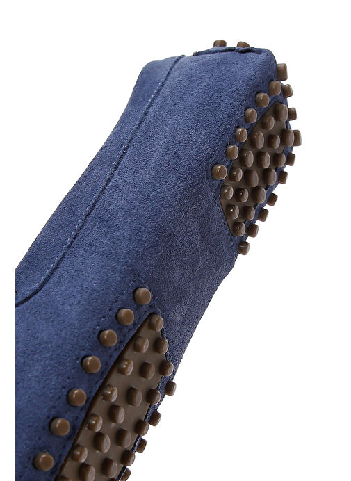 Kadın Lacivert Süet Deri Penny Loafer 25SFD290310 - Görsel 9