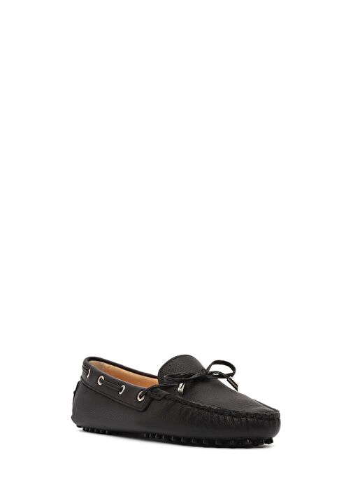 Kadın Siyah Fiyonklu Deri Loafer 25SFD2904FT - Görsel 7