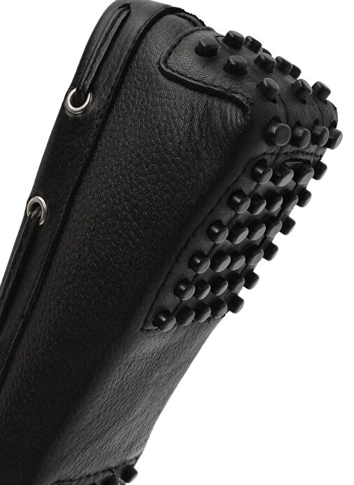 Kadın Siyah Fiyonklu Deri Loafer 25SFD2904FT - Görsel 9