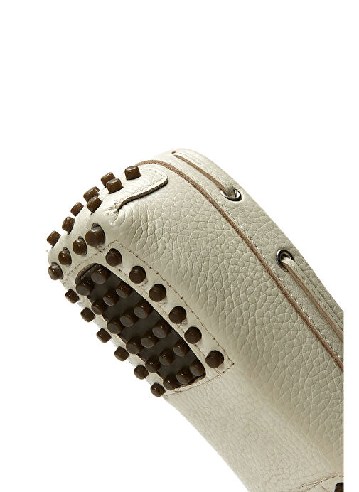 Kadın Krem Fiyonklu Deri Loafer 25SFD2904FT - Görsel 8