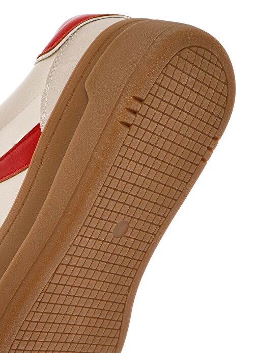 Kadın Bej Bağcıklı Kalın Tabanlı Sneaker 25SFD430714 - Görsel 9