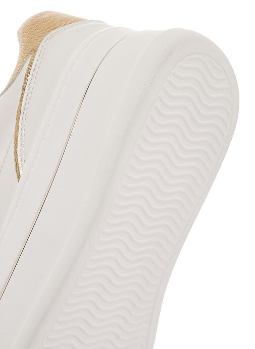 Kadın Beyaz Bağcıklı Kalın Tabanlı Sneaker 25SFD431018 - Görsel 9