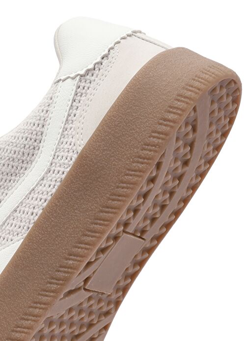 Kadın Bej Bağcıklı Kalın Tabanlı Sneaker 25SFD430514 - Görsel 9