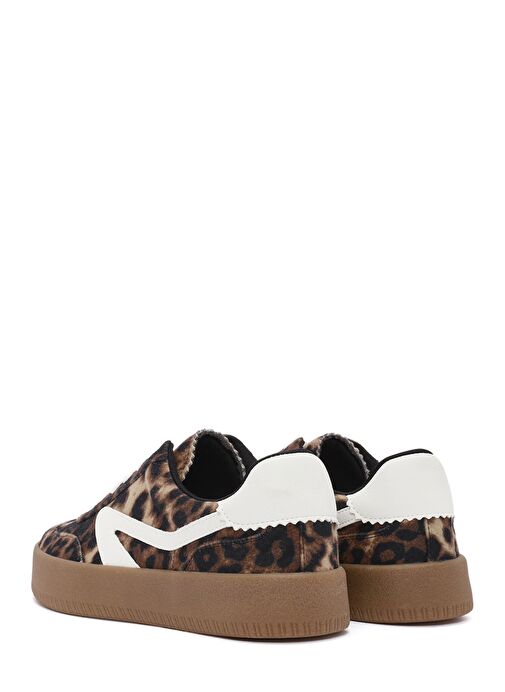 Derimod Derimod Kahverengi Kadın Leopar Bağcıklı Kalın Tabanlı Sneaker 25SFD430514 | Boyner Kahverengi - 6. görsel