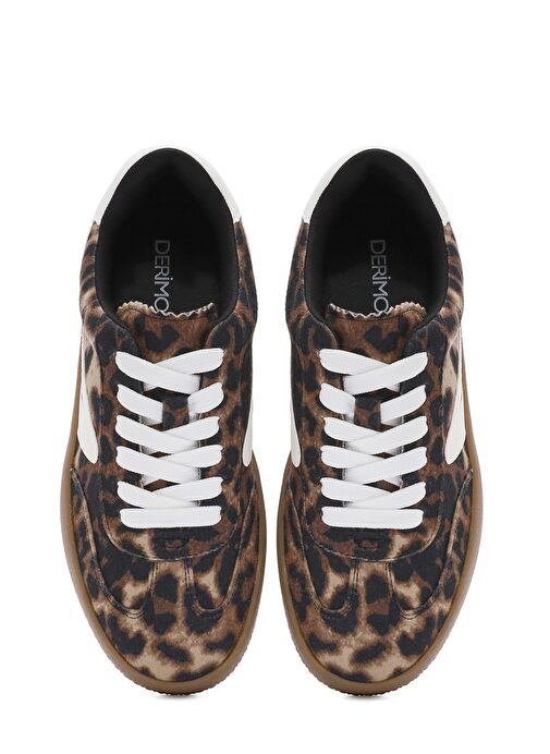 Derimod Derimod Kahverengi Kadın Leopar Bağcıklı Kalın Tabanlı Sneaker 25SFD430514 | Boyner Kahverengi - 8. görsel