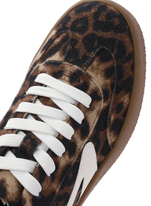 Derimod Derimod Kahverengi Kadın Leopar Bağcıklı Kalın Tabanlı Sneaker 25SFD430514 | Boyner Kahverengi - 9. görsel