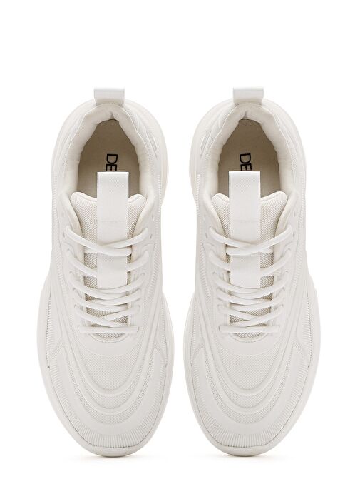 Kadın Beyaz Bağcıklı Kalın Tabanlı Sneaker 25SFD431114 - Görsel 8