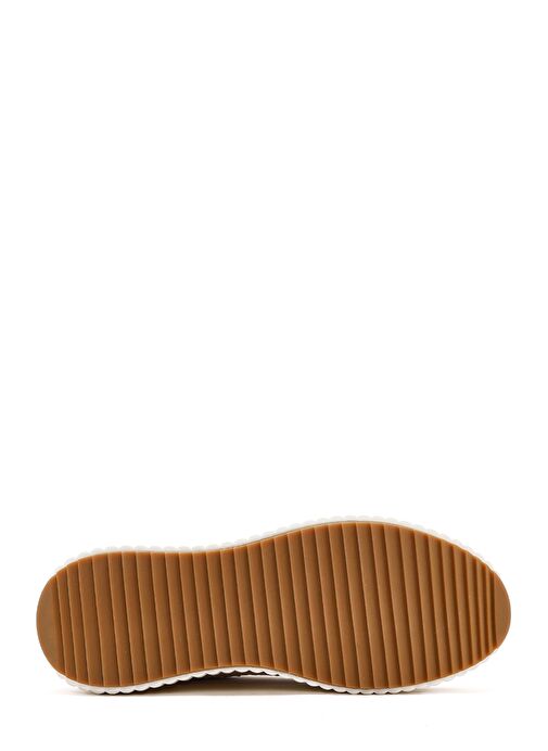 Kadın Bej Bağcıklı Kalın Tabanlı Örgülü Sneaker 25SFD430914 - Görsel 5