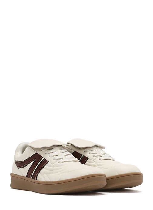 Kadın Bej Bağcıklı Sneaker 25SFD430618 - Görsel 4