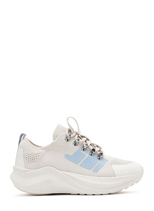 Derimod Zero Kadın Gri Kalın Tabanlı Bağcıklı Kumaş Sneaker 25SFD43166F - Görsel 2