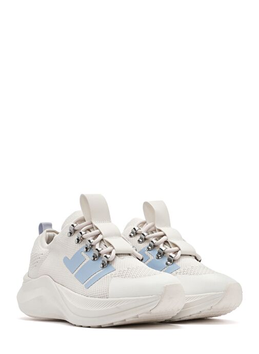 Derimod Zero Kadın Gri Kalın Tabanlı Bağcıklı Kumaş Sneaker 25SFD43166F - Görsel 4