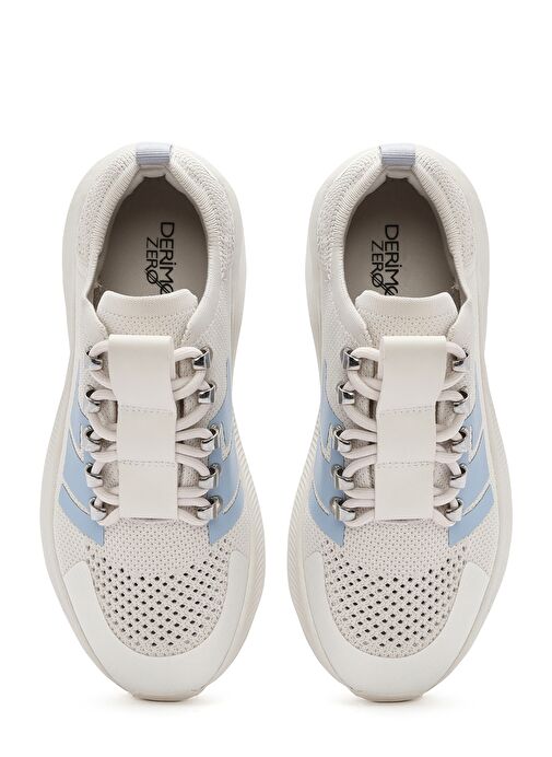Derimod Zero Kadın Gri Kalın Tabanlı Bağcıklı Kumaş Sneaker 25SFD43166F - Görsel 8