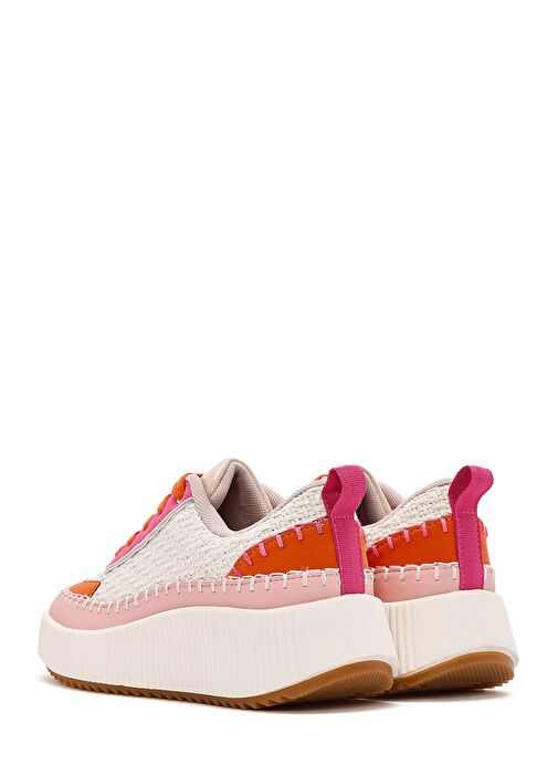 Kadın Çok Renkli Bağcıklı Kalın Tabanlı Örgülü Sneaker 25SFD43086F - Görsel 6