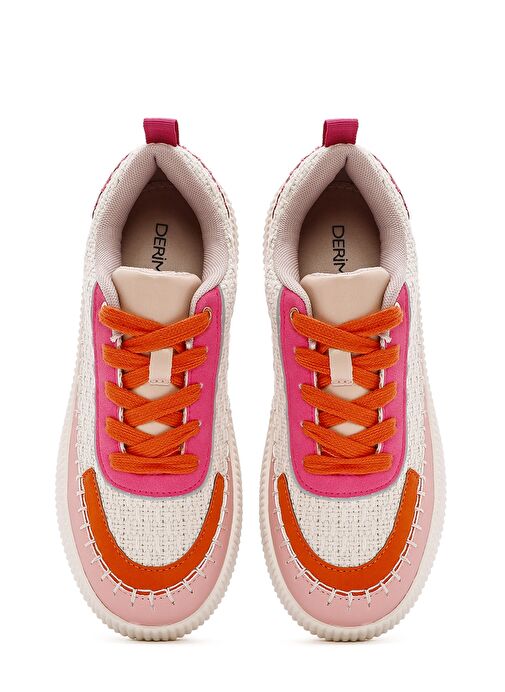 Kadın Çok Renkli Bağcıklı Kalın Tabanlı Örgülü Sneaker 25SFD43086F - Görsel 8