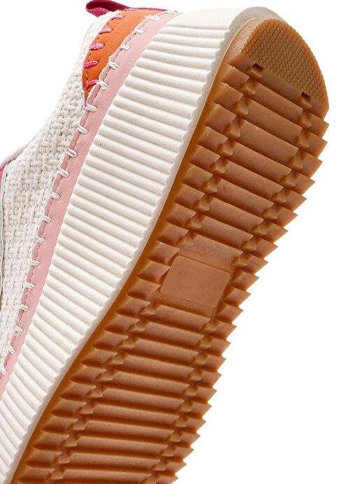 Kadın Çok Renkli Bağcıklı Kalın Tabanlı Örgülü Sneaker 25SFD43086F - Görsel 9