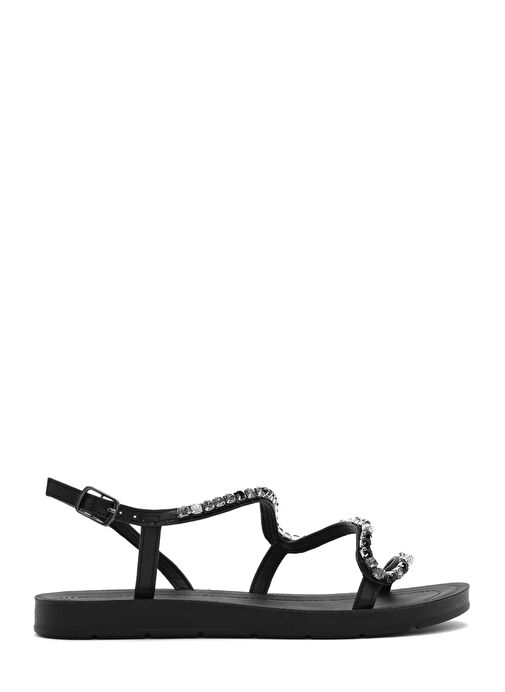 Kadın Siyah Taşlı Sandalet 25SFE464114 - Görsel 2