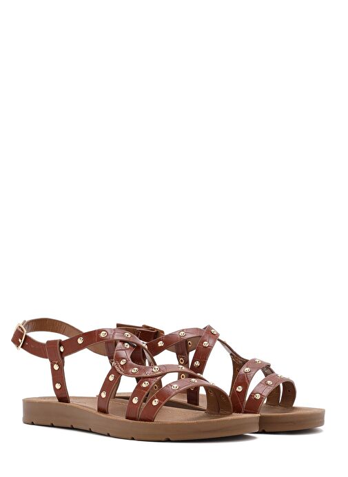 Kadın Taba Kroko Sandalet 25SFE4642E3 - Görsel 4