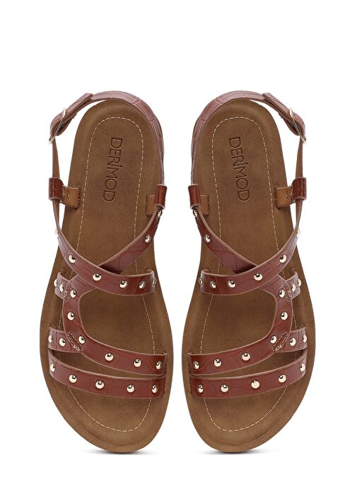 Kadın Taba Kroko Sandalet 25SFE4642E3 - Görsel 8