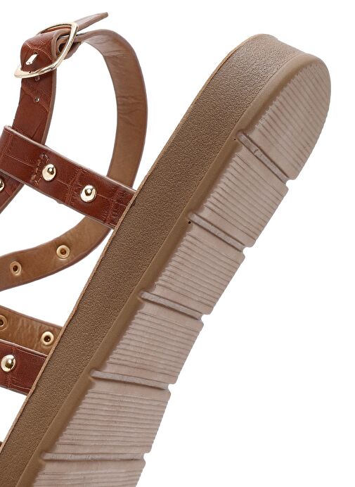 Kadın Taba Kroko Sandalet 25SFE4642E3 - Görsel 9