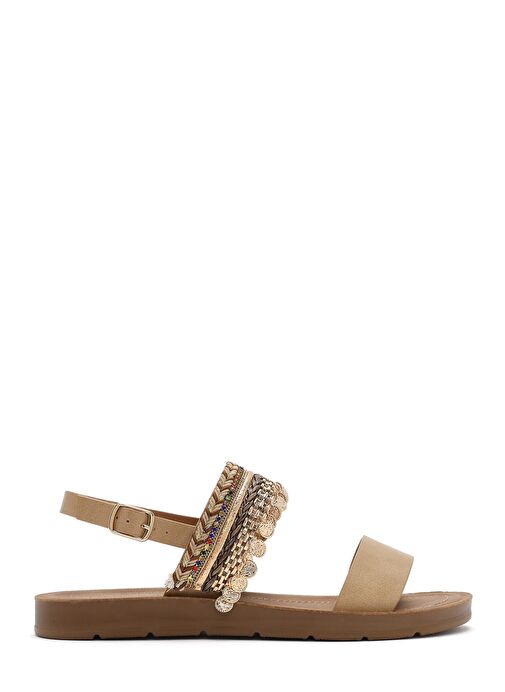 Derimod Derimod Kadın Bej Arkadan Bağlamalı Taşlı Sandalet 25SFE464314 Sandalet & Terlik | Boyner Bej - 2. görsel