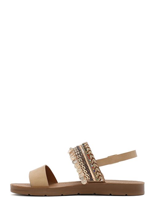 Derimod Derimod Kadın Bej Arkadan Bağlamalı Taşlı Sandalet 25SFE464314 Sandalet & Terlik | Boyner Bej - 3. görsel
