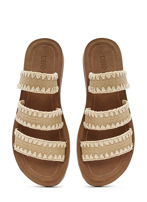 Kadın Bej Hasır Terlik 25SFE4631M7 - Görsel 8