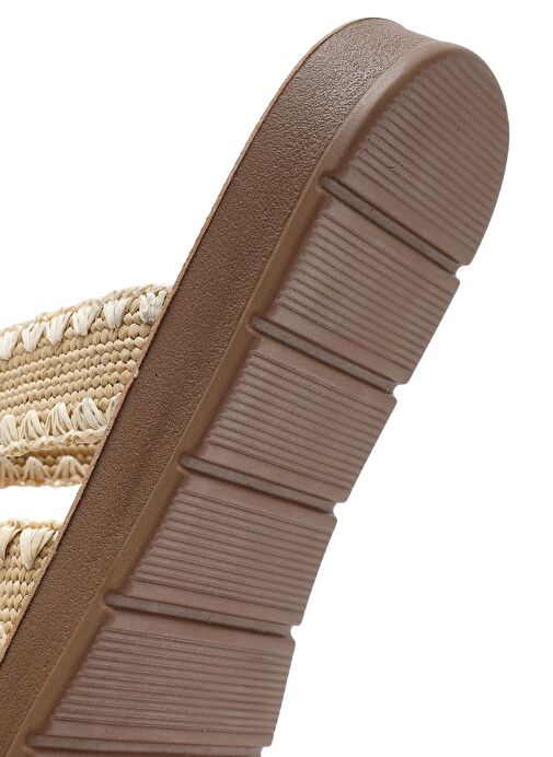 Kadın Bej Hasır Terlik 25SFE4631M7 - Görsel 9