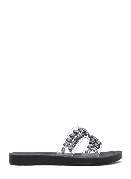 Kadın Siyah Taşlı Terlik 25SFE4633PV - Görsel 2