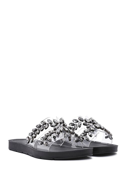 Kadın Siyah Taşlı Terlik 25SFE4633PV - Görsel 4