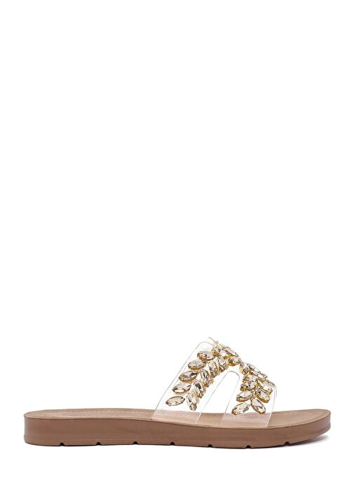 Kadın Altın Taşlı Terlik 25SFE4633PV - Görsel 2