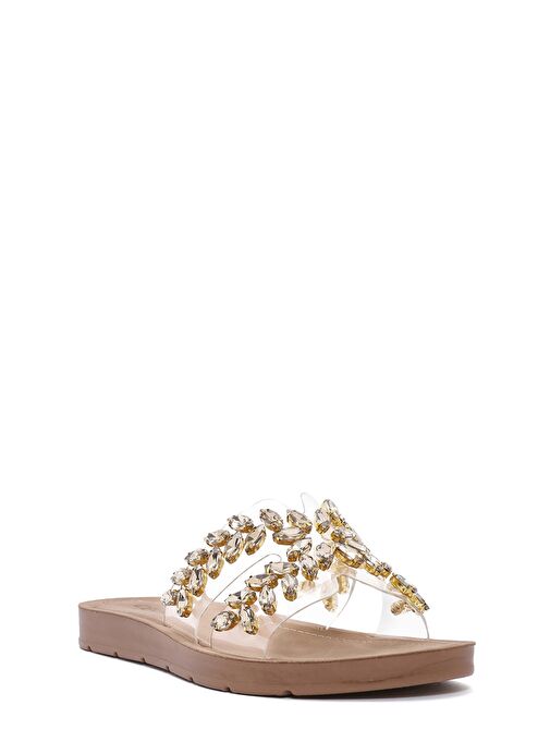 Kadın Altın Taşlı Terlik 25SFE4633PV - Görsel 7