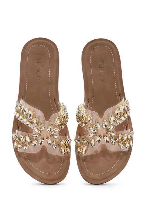 Kadın Altın Taşlı Terlik 25SFE4633PV - Görsel 8