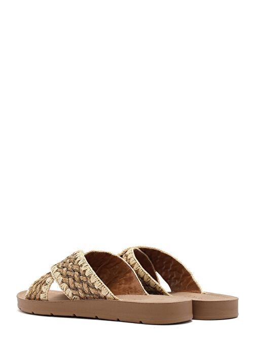 Kadın Bej Örgülü Hasır Terlik 25SFE4635M7 - Görsel 6