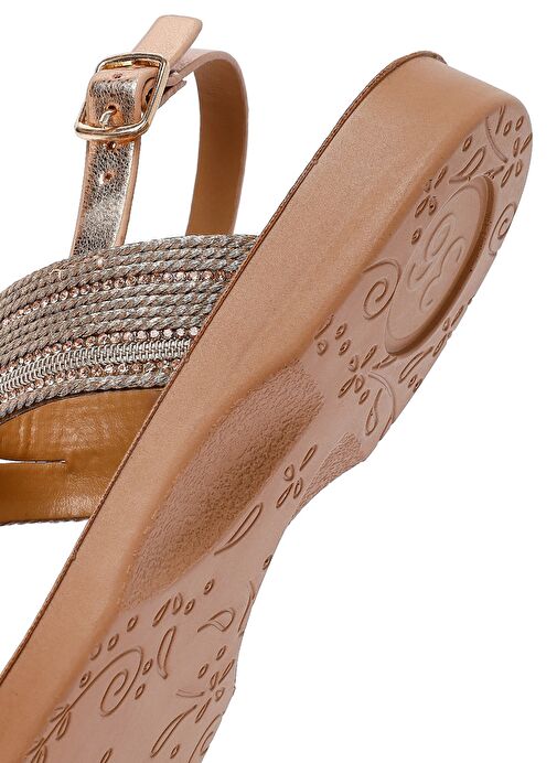 Kadın Pembe Taşlı Sandalet 25SFE464914 - Görsel 9