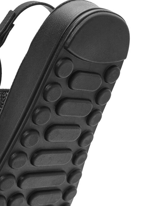 Kadın Siyah Kalın Tabanlı Taşlı Sandalet 25SFE465014 - Görsel 9