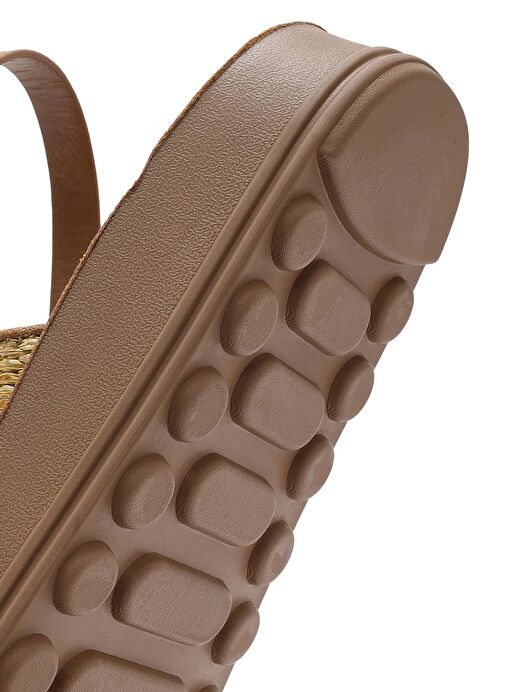 Kadın Taba Kalın Tabanlı Taşlı Sandalet 25SFE465014 - Görsel 9