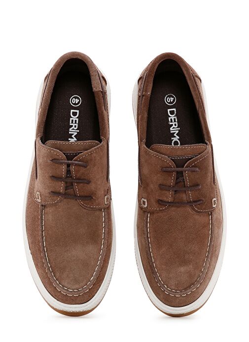 Erkek Vizon Bağcıklı Süet Deri Casual Ayakkabı 25SFD680110 - Görsel 7