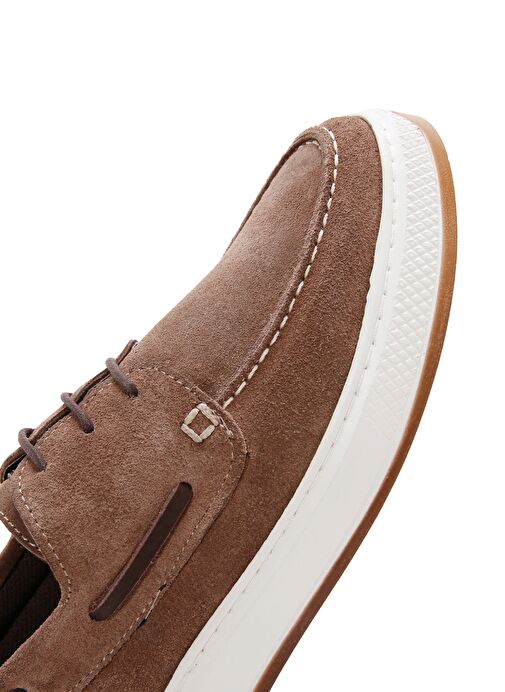 Erkek Vizon Bağcıklı Süet Deri Casual Ayakkabı 25SFD680110 - Görsel 8