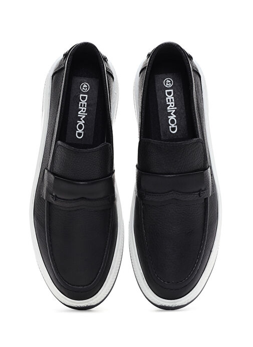 Erkek Siyah Deri Loafer 25SFD680318 - Görsel 7
